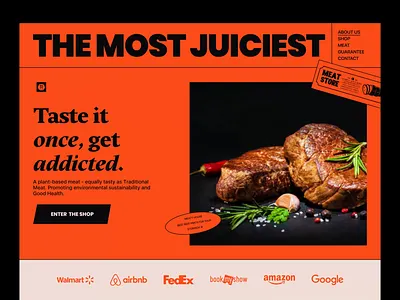 Best stake F&B animation fb food food and beverage food market meat menu orange restaurant steak ui ux web web design webdesign website wholesale