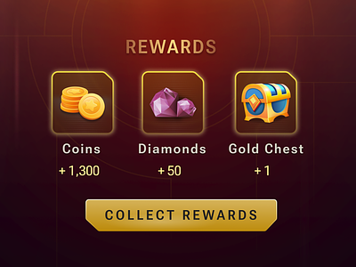 Collect Rewards 2d chests coins design diamonds game gameitems gameui icons illustration interface rewards ui ux