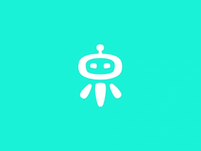 Robot ai bot droid friendly logo minimal robot