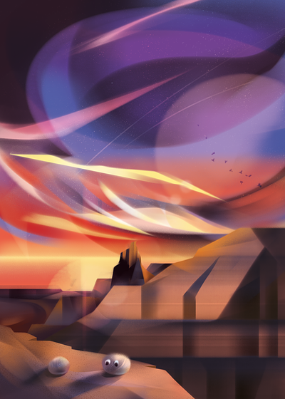 Ha ha ha ha. background cliffs clouds desert dunes film golden hour landscape illustration red rocks sunset