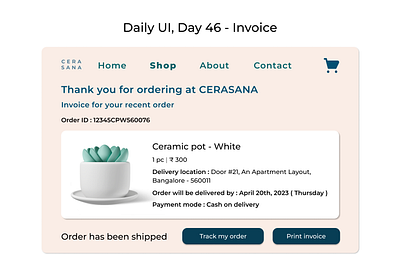 Daily UI, Day 46 - Invoice 100daychallenge 100daysofui dailyui dailyuichallenge dailyuiday46 design invoice ui uichallenge