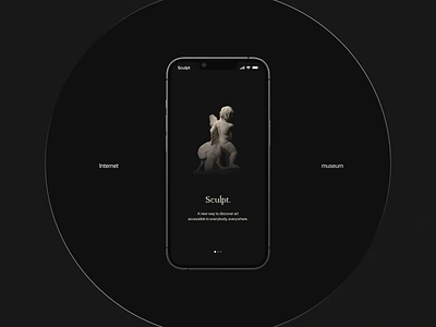 Sculpt. onboarding 3d 3d scan animation app ar augmented reality c4d dark experiement ios mobile mobile app musuem octane onboarding sculpt ui design vr webgl