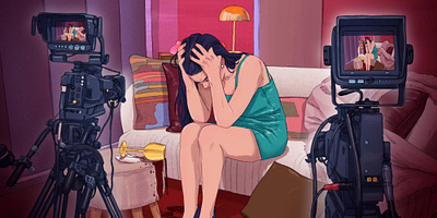 Love Is Blind celebrity digital editorial folioart illustration mental health sarah maxwell texture tv