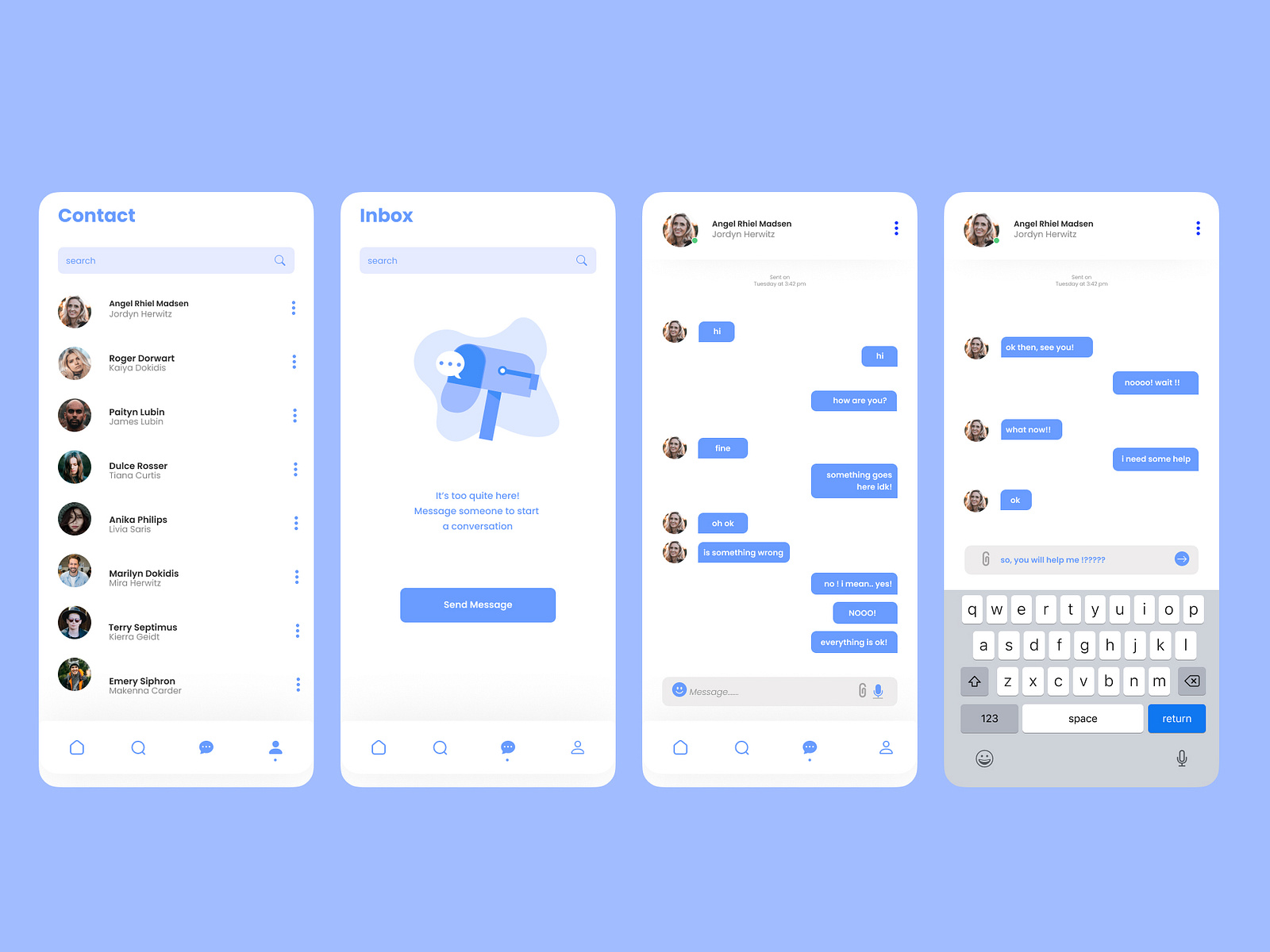 Messaging App UI Design by Rockson Baduor on Dribbble