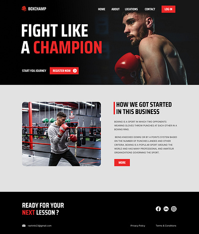 Gym - Fitness Club Landing Page app branding design graphic design illustration logo typography ui ux vector web design