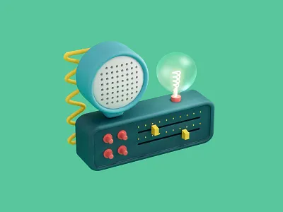 Sound science 3d illustration abstract illustration cinema 4d mixer music music tech science science illustration