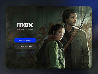 HBO Max rebrand blue theme color & The Last of Us series blue branding design desktop ellie hbo hbo max joel last of us max mobile product rebrand series solid tlou ui ux web