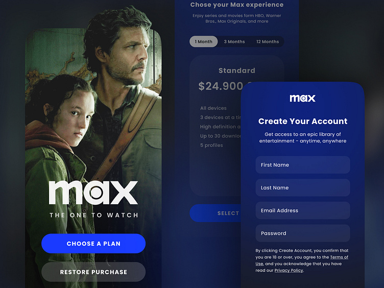 HBO Max rebrand blue theme color & The Last of Us series by Russell ...