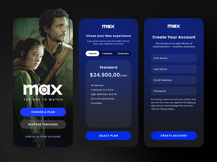 HBO Max rebrand blue theme color & The Last of Us series by Russell ...