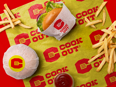 Cookout Rebrand brand branding cookout design fast food graphic design logo minimal monogram negative space redesign spatula