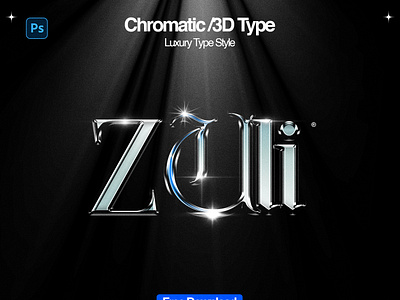 Chromatic /3D Type | Free 3d chrome chrometype design digital digital art download free photoshop psd tamplate type typeface