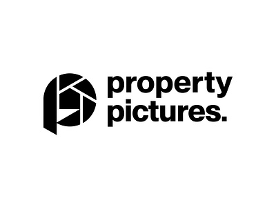 Property Pictures Logo & Branding aperture brand branding design graphic design lens logo minimal monogram photography real estate trademark vector wordmark