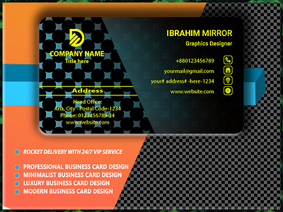 professiona minimalist modern luxury business card design dribbble.com ibrahim mirror ibrahimmirror68 luxury minimalist modern professional visiting visiting card