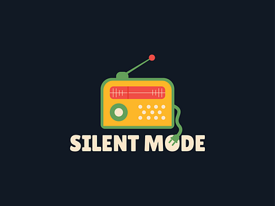 Silent mode creative art creative design design digital art disconnected graphic graphic design humor illustration logo meditation minimal peace poster quite radio retro silence silent vintage