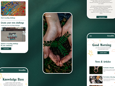 GreenBin Web App Design Showcase animation app design minimal ui ux web web app website
