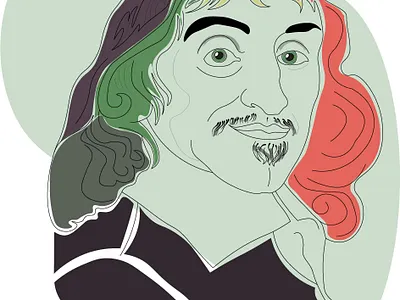 Rene Decartes decartes graphic design illustration line art philosopher