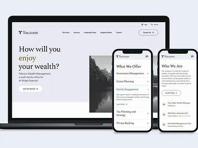 Tolleson Wealth Management agency animation blue corporate design digital gold graphic design mobile money studio ui ux wealth website