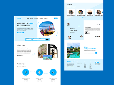 Travel Agency Website branding figma header design landing page travel agency ui uiux web design website design
