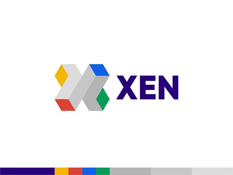 XEN, ai solutions, X letter, path, data blocks, saas logo design by ...