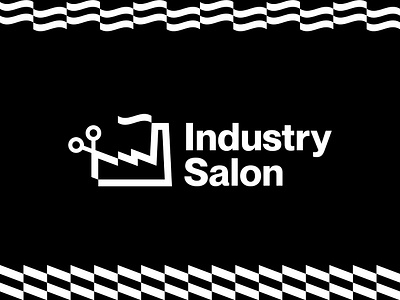 Industry Salon Logo & Branding black and white brand branding design factory graphic design illustration logo logo design minimal salon scissors trademark typography vector