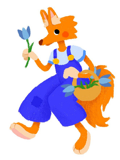 FOX art bluebell design fox graphic design illustration vector