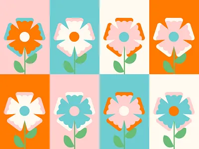 Floral Grid Pattern checker checkerboard floral flowers grid