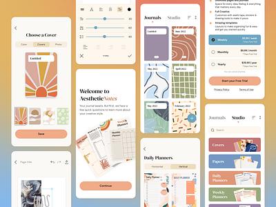 AestheticNotes design interface ui ux