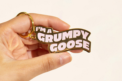 Grumpy Goose Keychain goose grumpy keychain