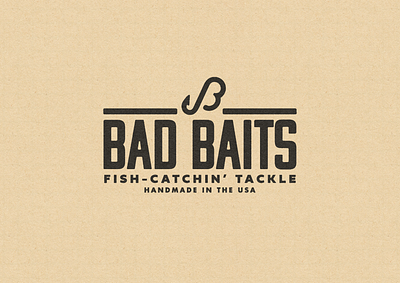 Bad Baits brand b brand branding fish fishing font logo type typography vintage western