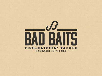 Bad Baits brand b brand branding fish fishing font logo type typography vintage western