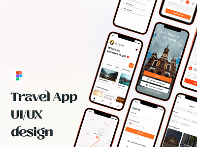 Travel App Design app branding design designer dribbble figma flat graphic design icon illustration iphone login logo minimal mobile motion graphics travel ui uiux ux