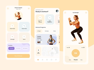 Fitness App Design android android app designer app interface app ui design apps ui design cardio crossfit fitness gym gym app healthcare ios iphone iuux mobile mobile ui designer sport sport app weightloss workout