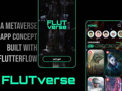 FLUTVERSE - A Metaverse App Concept 3d animation app concept app design app ui ar design figma flutter flutterflow flutverse game gamification metaverse mobile ui ui user experience user interface ux vr