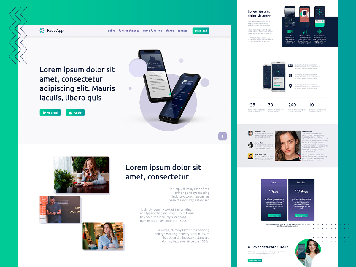 FadeApp - a product website interface landing page product ui design webste