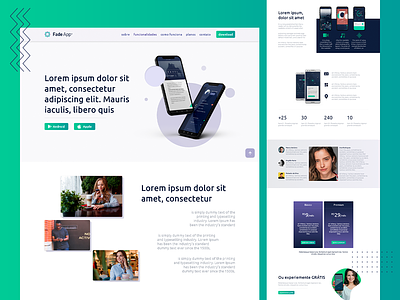 FadeApp - a product website interface landing page product ui design webste