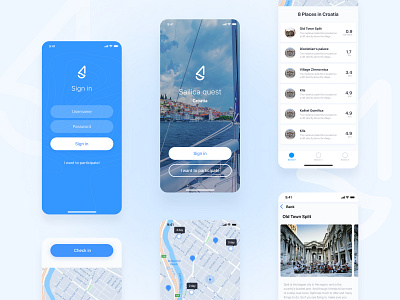 Sailica app app blue design ois