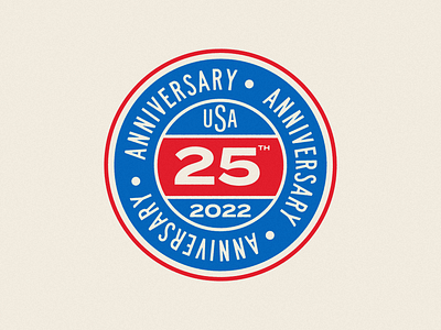 25th Anniversary Mini Logo Badge 2022 badge branding design graphic design logo logo design logo designer logo mark minimal vector