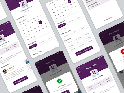 Dermatology - Book an Appointment animation app appointment booking dermatology design docters mobile mobile app mockups nurse onboardig schedule schedule appointment slot ui ui ux