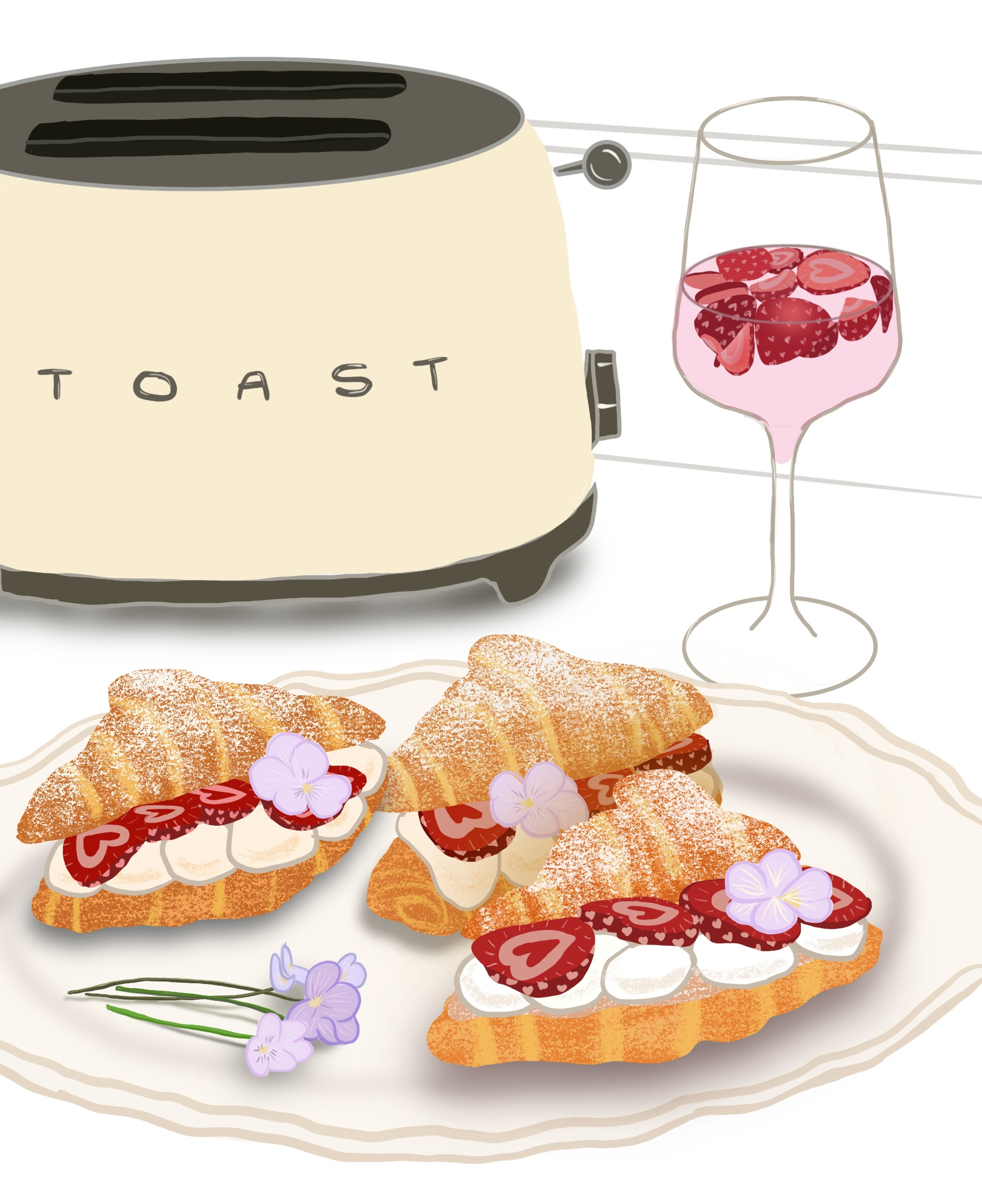 Strawberry Croissants at Home illustration
