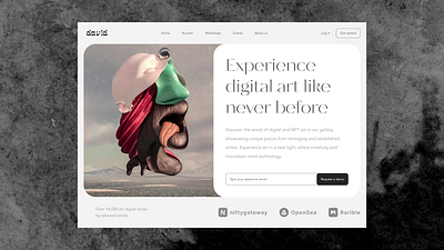 David – digital art museum branding design figma graphic design ui uiux web