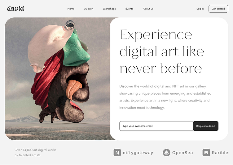 David – digital art museum by 𝕞𝕚𝕜𝕖 on Dribbble