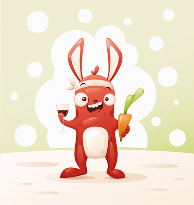 The perky hare design graphic design illustration vector