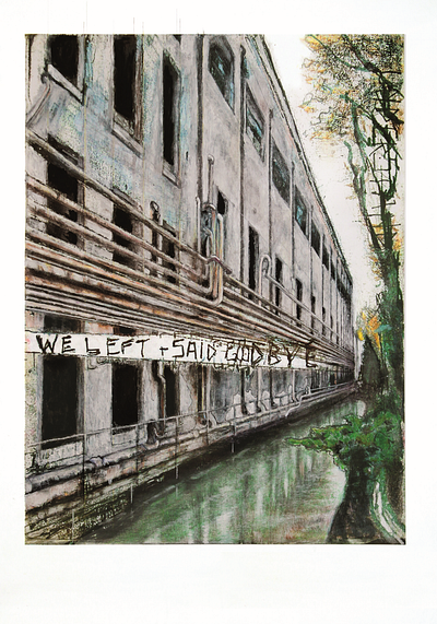 we left and said goodbye graphic design illustration painting poster udine