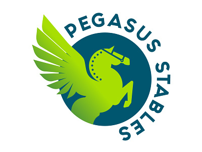 Pegasus Stables bridle flap flying greek horse logo mythology pegasus wings