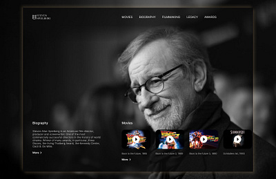 Steven Spielberg fan website app design graphic design illustration ui ux w