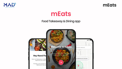 mEats - Food Takeaway & Dining App booktable clean ui dinein diningapp eat eats food food app foodapp foodie meats modern ui onlineorder orderfood pink table booking takeaway