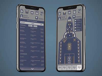 Omega - Space Travel App graphic design