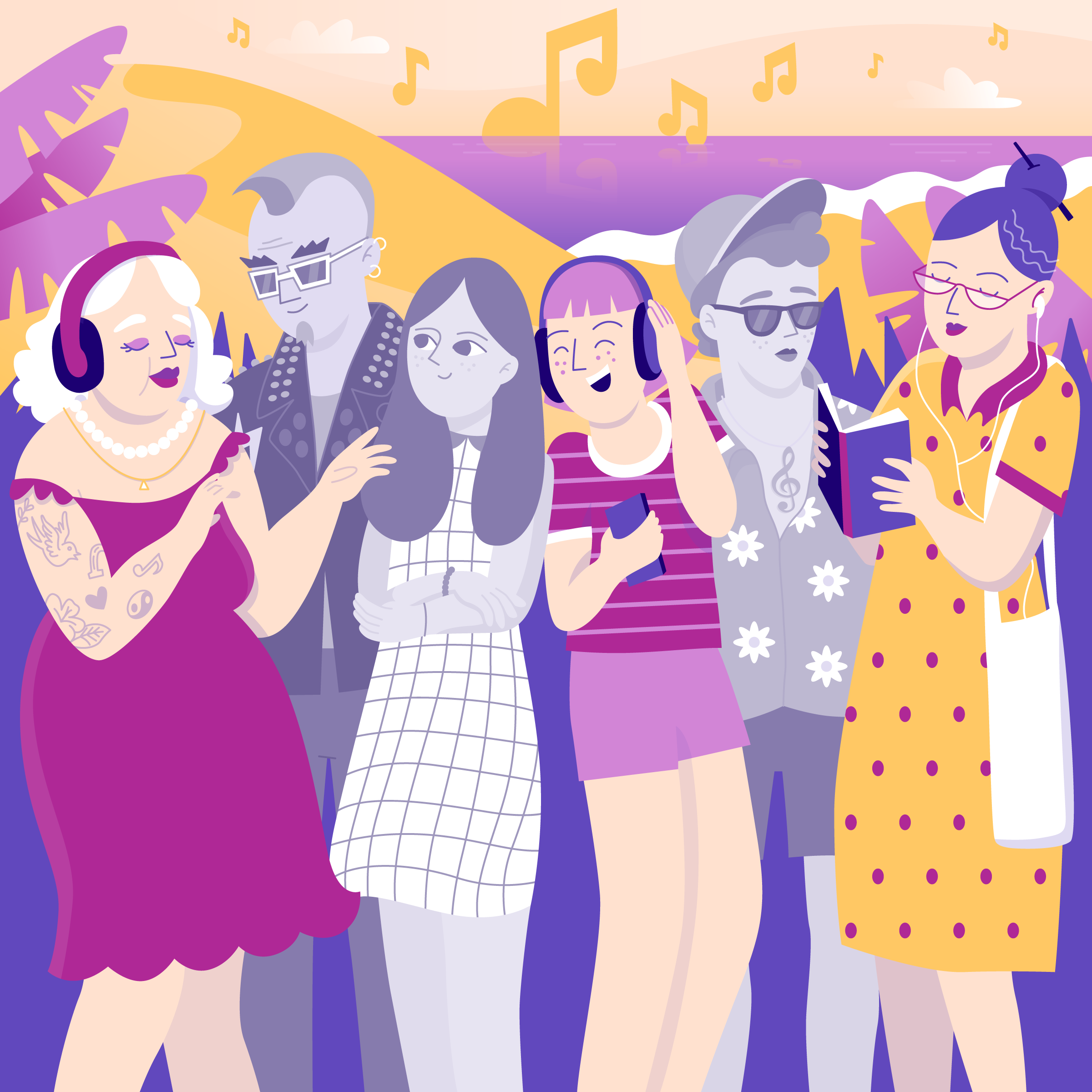 Spotify - Premium Family Campaign 3/4 design family flat ill illustration illustrator music spotify vector