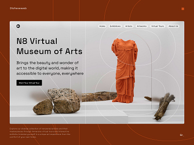 N8 Virtual Museum — 31ofwwweb 3d art space cinema 4d gallery grid header hero museum octane render ui vr web design