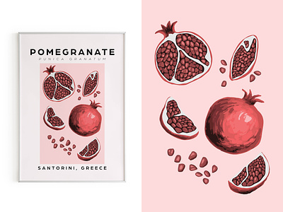 Pomegranate Painting/Poster Design design graphic design illustration typography vector